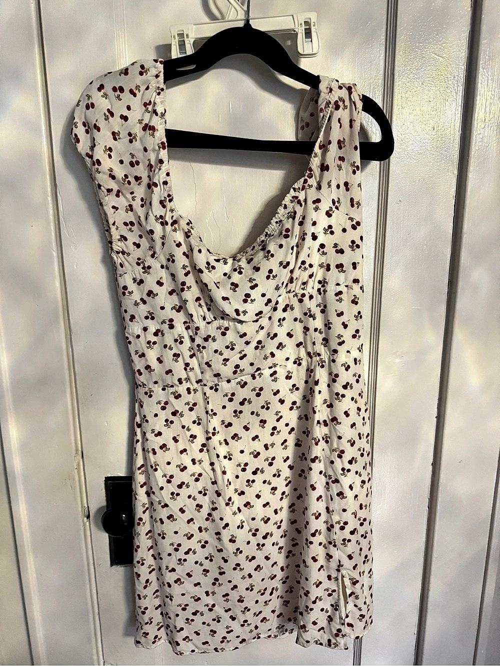 Aeropostale Cherry Print Square-Neck Drop-Waist Mini Dress Size Large